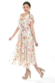 Foto 5 | Vestido Midi Con Estampado Floral Roman Fashion /juvenil, 3833 (naranja)