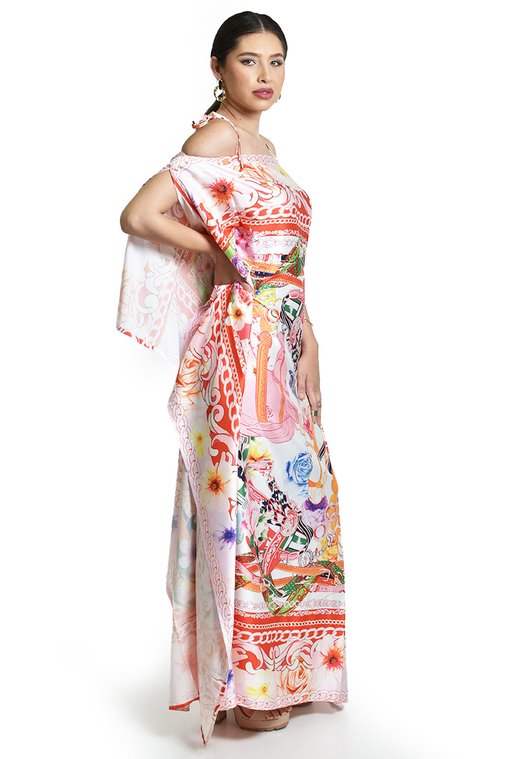 Foto 3 pulgar | Maxi Vestido Estampado Roman Fashion /juvenil, 53219 (multicolor)