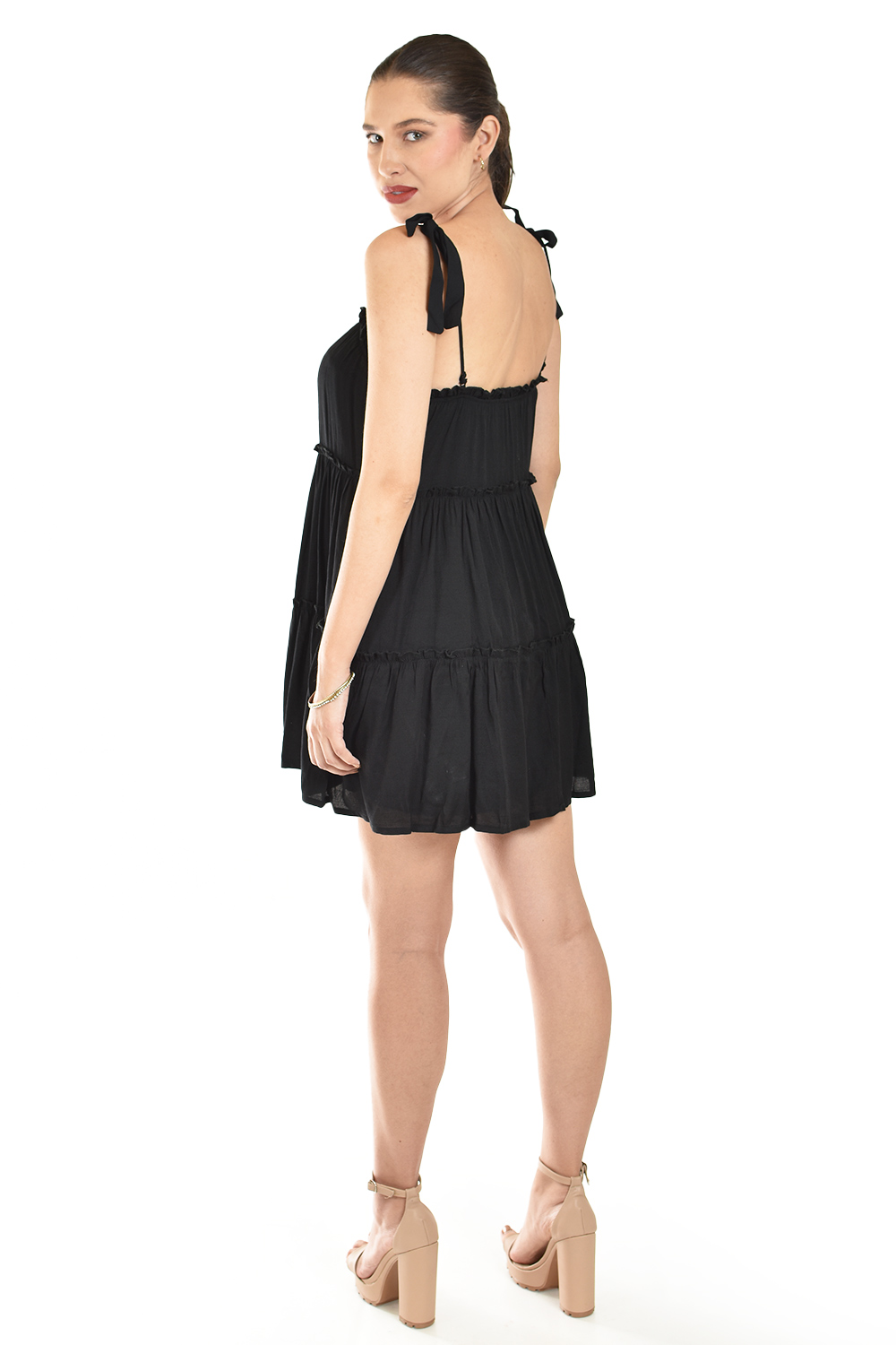 Foto 4 pulgar | Vestido De Tirantes Ajustables Roman Fashion /juvenil, 6767 (negro)