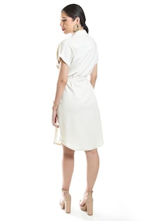 Foto 3 | Vestido Camisero De Lino Roman Fashion /juvenil, 2336 (arena)