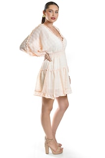 Foto 2 | Vestido Vaporoso Con Textura Roman Fashion /juvenil, 61596 (durazno)