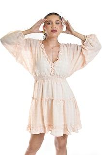 Foto 4 | Vestido Vaporoso Con Textura Roman Fashion /juvenil, 61596 (durazno)