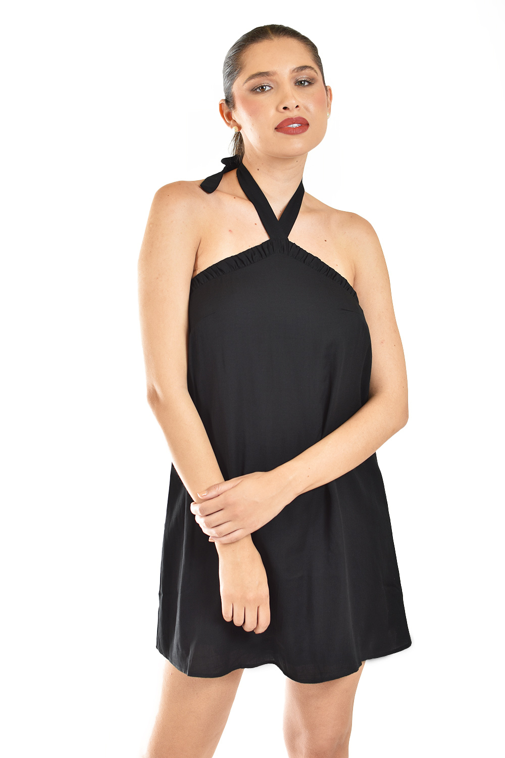 Foto 6 pulgar | Vestido Cuello Halter Roman Fashion/ Juvenil, 6237 (negro)