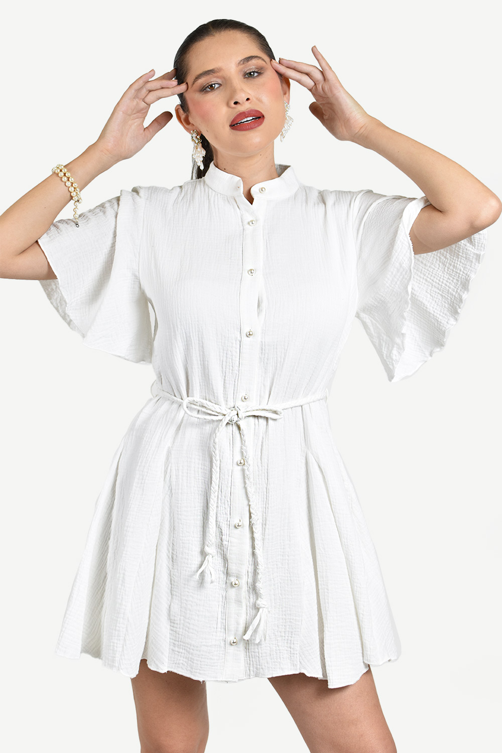 Foto 5 | Vestido De Manga Amplia Roman Fashion /juvenil, 125890 (blanco)