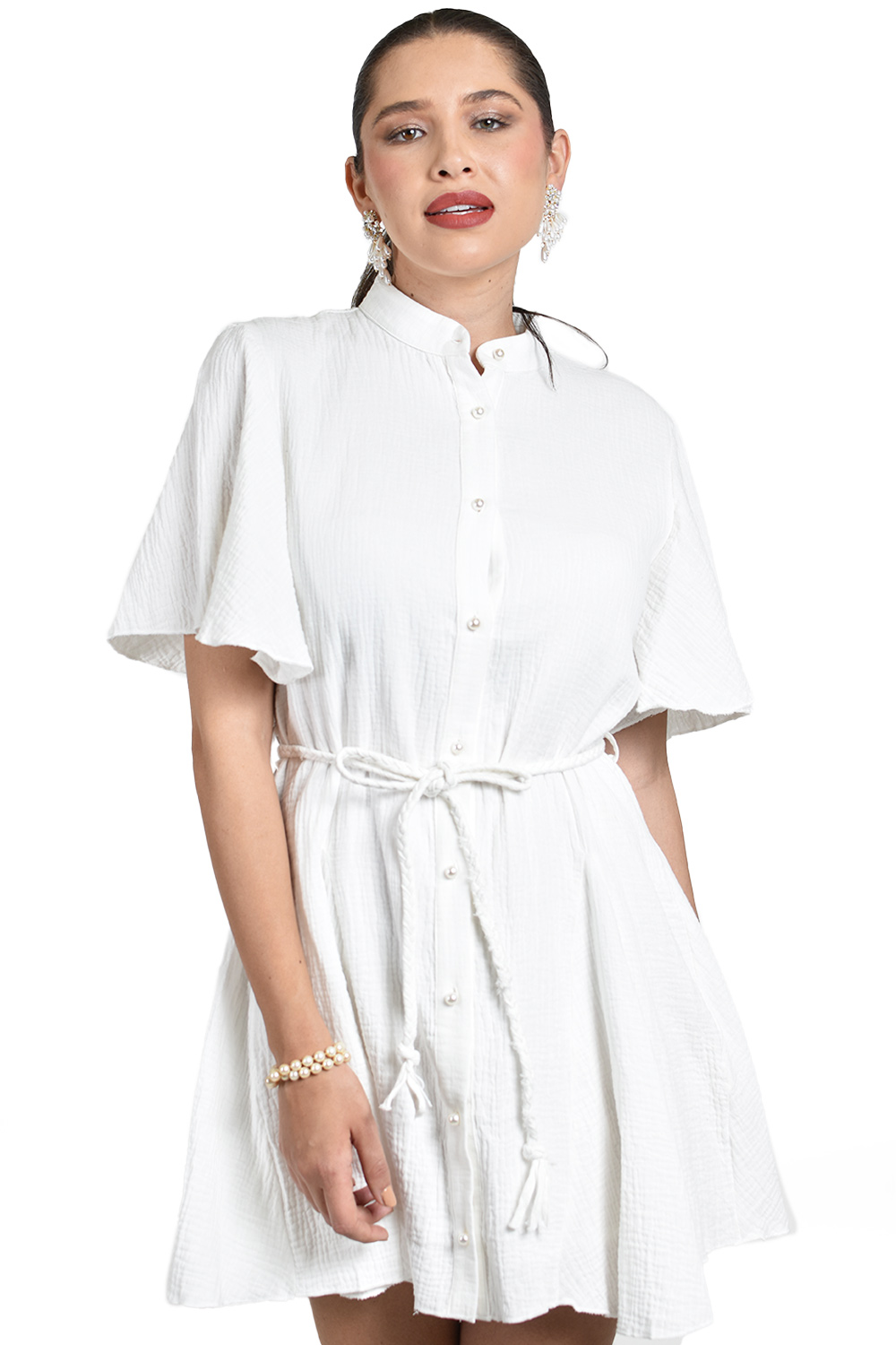 Foto 6 | Vestido De Manga Amplia Roman Fashion /juvenil, 125890 (blanco)
