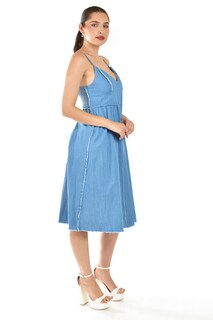 Foto 2 | Vestido Denim Con Detalle Deshilachado Roman Fashion /juvenil, 30736 (mezclilla Tono Medio)