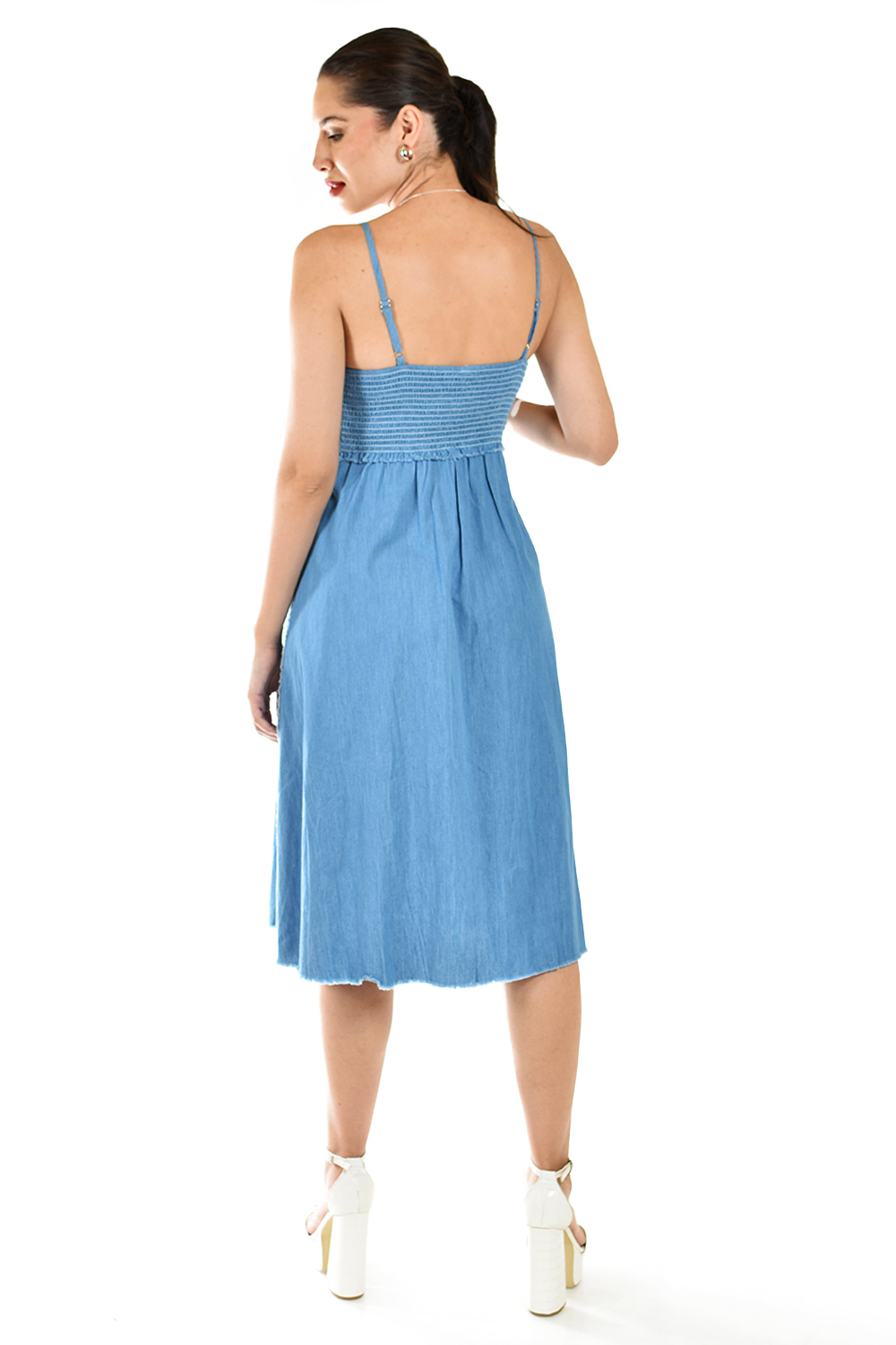 Foto 4 pulgar | Vestido Denim Con Detalle Deshilachado Roman Fashion /juvenil, 30736 (mezclilla Tono Medio)