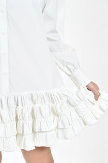 Foto 4 | Vestido Camisero Con Olanes Roman Fashion /juvenil, 11787 (blanco)