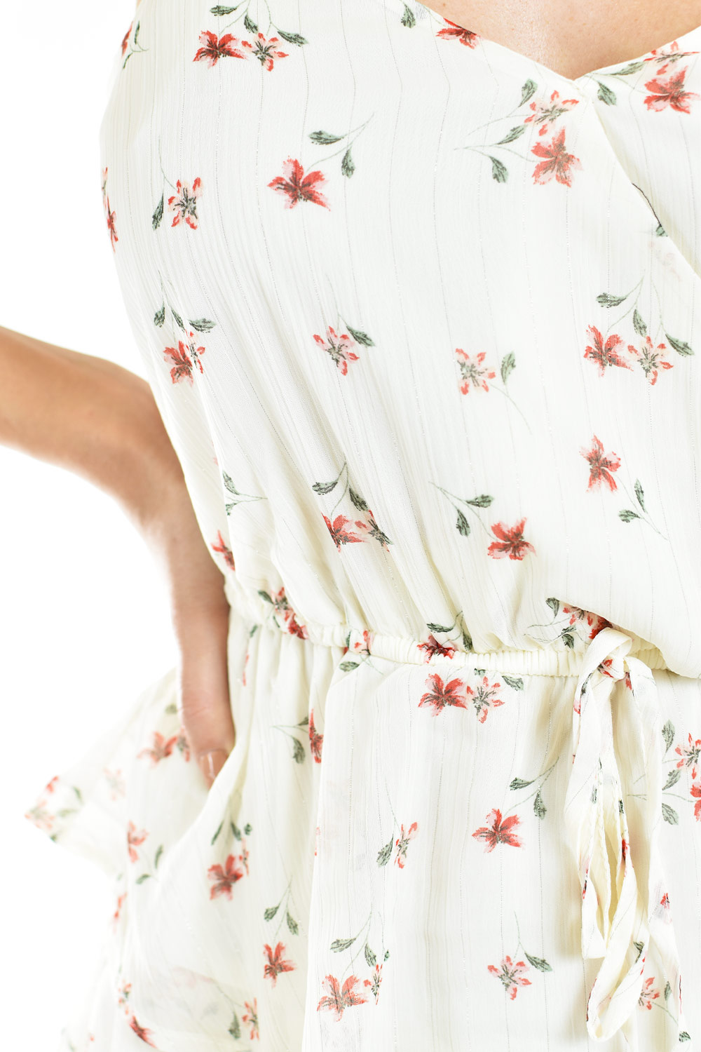 Foto 4 | Vestido Vaporoso Con Volantes Roman Fashion /juvenil, 6805 (hueso/ Flor)