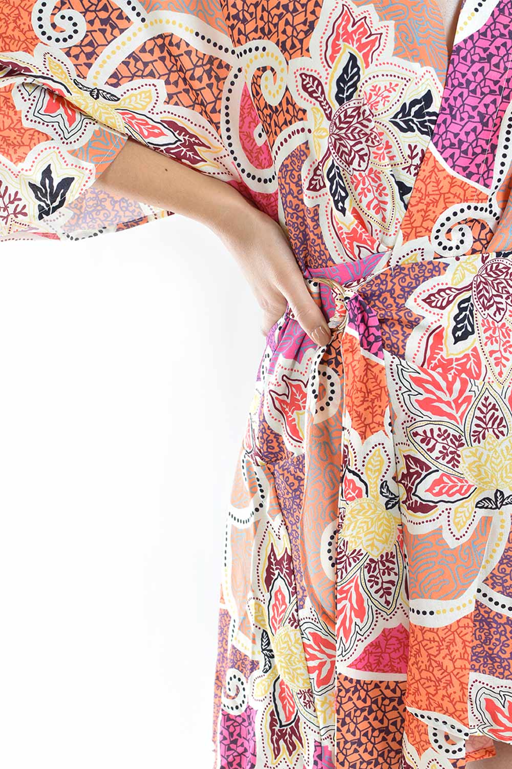 Foto 5 pulgar | Vestido Tipo Kimono Multicolor Roman Fashion /juvenil, 11073 (multicolor)