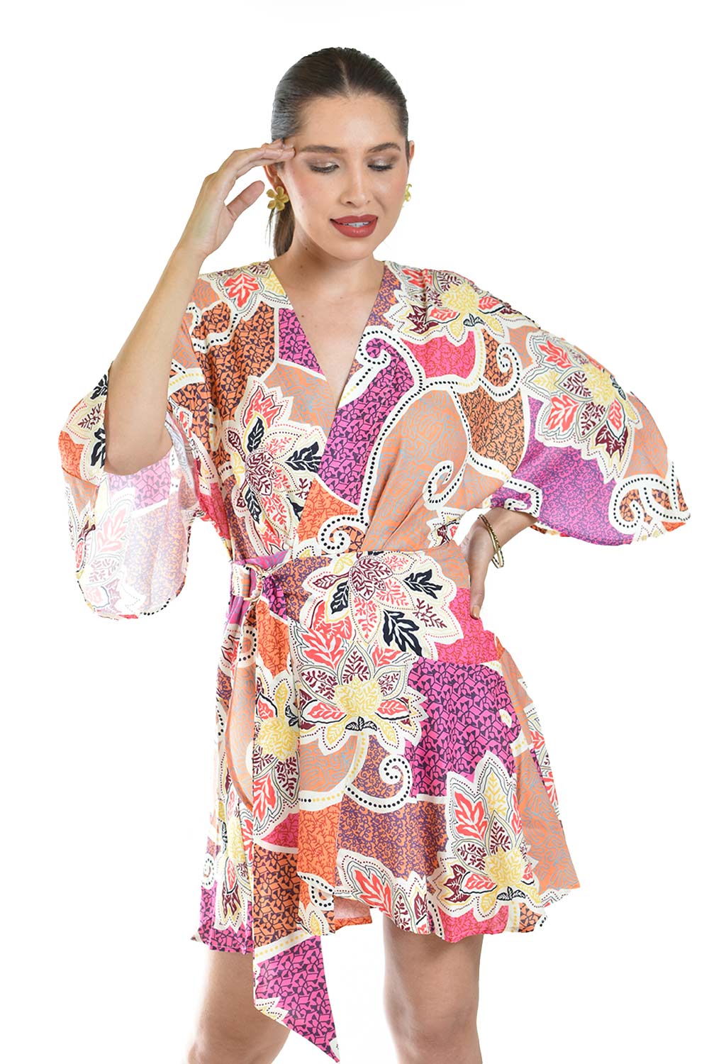 Foto 6 pulgar | Vestido Tipo Kimono Multicolor Roman Fashion /juvenil, 11073 (multicolor)