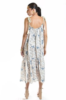 Foto 3 | Vestido Con Tirantes De Cuerda Roman Fashion /juvenil, 8093 (arena / Flores)