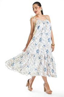Foto 6 | Vestido Con Tirantes De Cuerda Roman Fashion /juvenil, 8093 (arena / Flores)