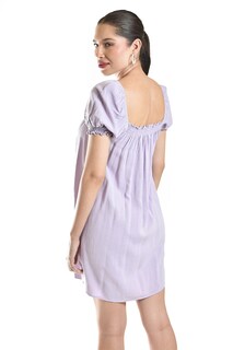 Foto 3 | Vestido De Lino Escote Cuadrado Roman Fashion /juvenil, 20372 (lila)