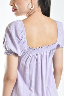 Foto 4 | Vestido De Lino Escote Cuadrado Roman Fashion /juvenil, 20372 (lila)
