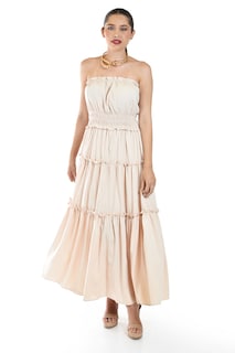 Foto 1 | Maxi Vestido Strapless Roman Fashion /juvenil, 2781 (beige)