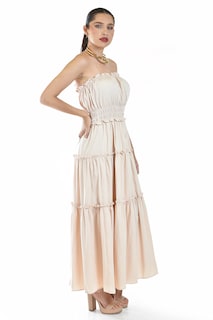 Foto 2 | Maxi Vestido Strapless Roman Fashion /juvenil, 2781 (beige)