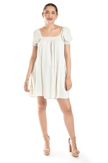 Foto 1 | Vestido De Lino Escote Cuadrado Roman Fashion /juvenil, 20372 (arena)