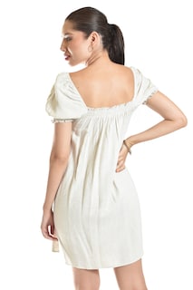 Foto 3 | Vestido De Lino Escote Cuadrado Roman Fashion /juvenil, 20372 (arena)