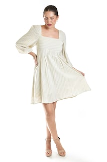 Foto 1 | Vestido De Algodon A Rayas Roman Fashion /juvenil, 20225 (arena)
