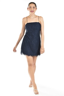 Foto 1 | Vestido Corto De Encaje Roman Fashion /juvenil, 5163 (azul Marino)