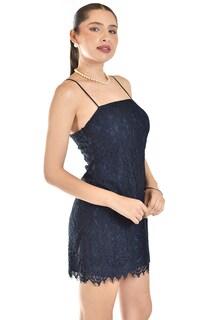 Foto 2 | Vestido Corto De Encaje Roman Fashion /juvenil, 5163 (azul Marino)