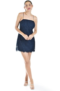 Foto 6 | Vestido Corto De Encaje Roman Fashion /juvenil, 5163 (azul Marino)