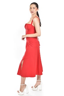 Foto 2 | Vestido Midi Con Espalda Ajustable Roman Fashion /juvenil, 5811 (rojo)