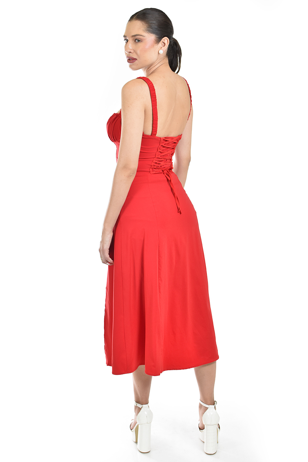 Foto 4 pulgar | Vestido Midi Con Espalda Ajustable Roman Fashion /juvenil, 5811 (rojo)