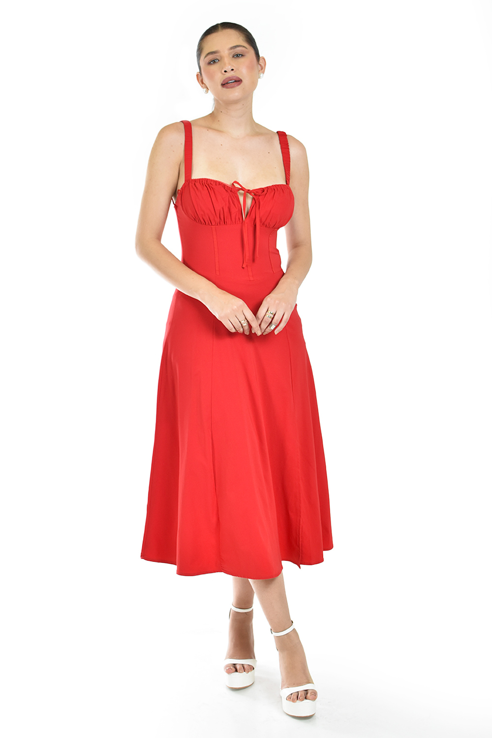 Foto 7 pulgar | Vestido Midi Con Espalda Ajustable Roman Fashion /juvenil, 5811 (rojo)