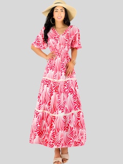 Foto 2 | Vestido Largo Casual Mujer Fresco Cómodo Ves-1018 Rojo Primavera Verano