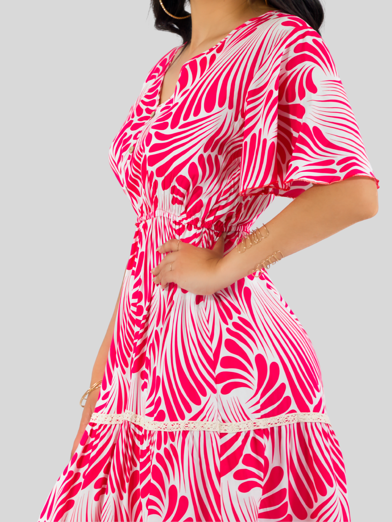 Foto 6 pulgar | Vestido Largo Casual Mujer Fresco Cómodo Ves-1018 Rojo Primavera Verano