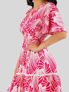 Foto 5 | Vestido Largo Casual Mujer Fresco Cómodo Ves-1018 Rojo Primavera Verano