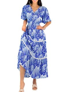 Foto 1 | Vestido Largo Casual Mujer Fresco Cómodo Ves-1018 Azul Primavera Verano