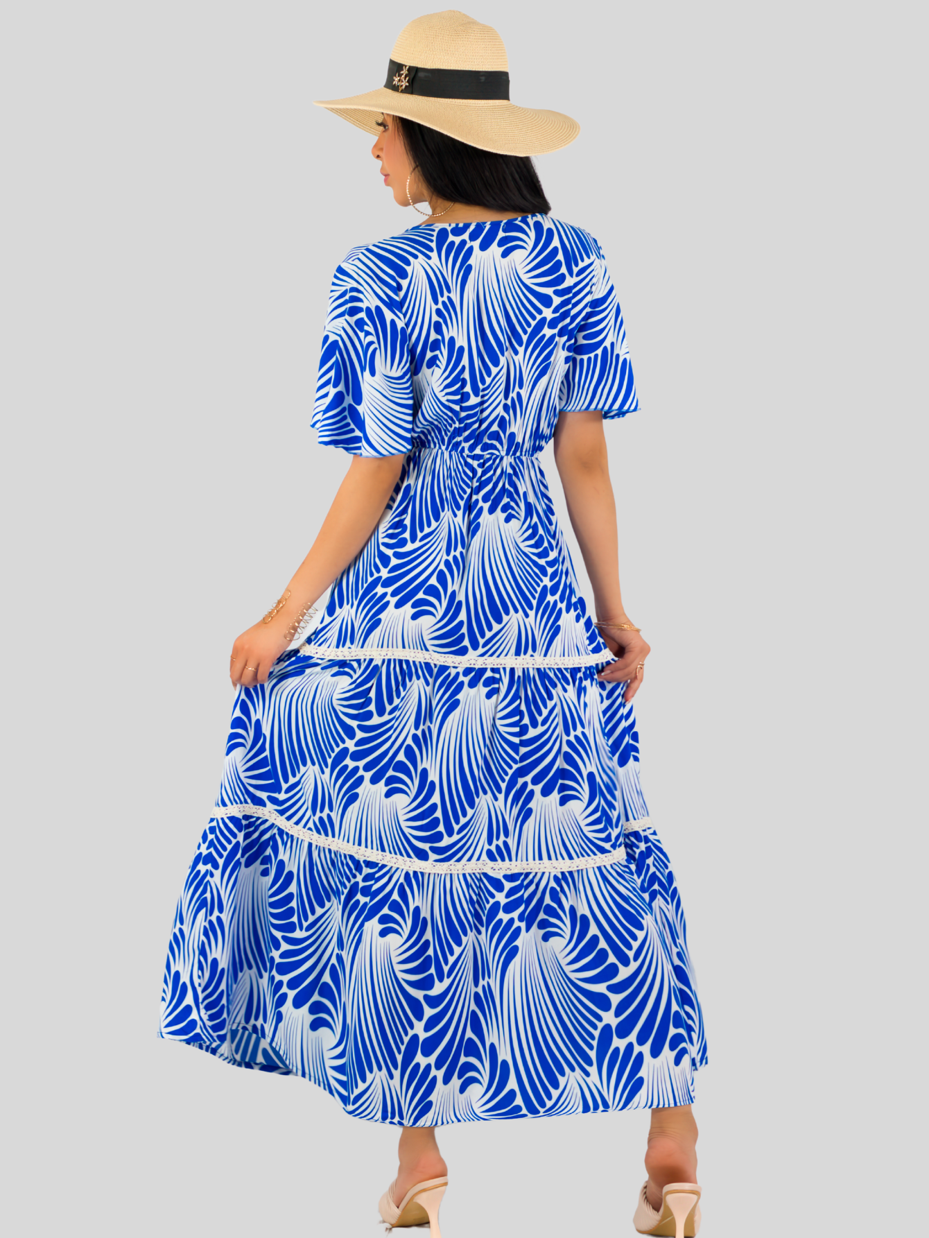Foto 4 pulgar | Vestido Largo Casual Mujer Fresco Cómodo Ves-1018 Azul Primavera Verano