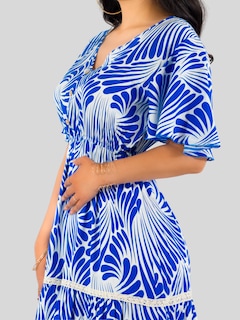 Foto 5 | Vestido Largo Casual Mujer Fresco Cómodo Ves-1018 Azul Primavera Verano
