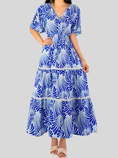 Foto 6 | Vestido Largo Casual Mujer Fresco Cómodo Ves-1018 Azul Primavera Verano