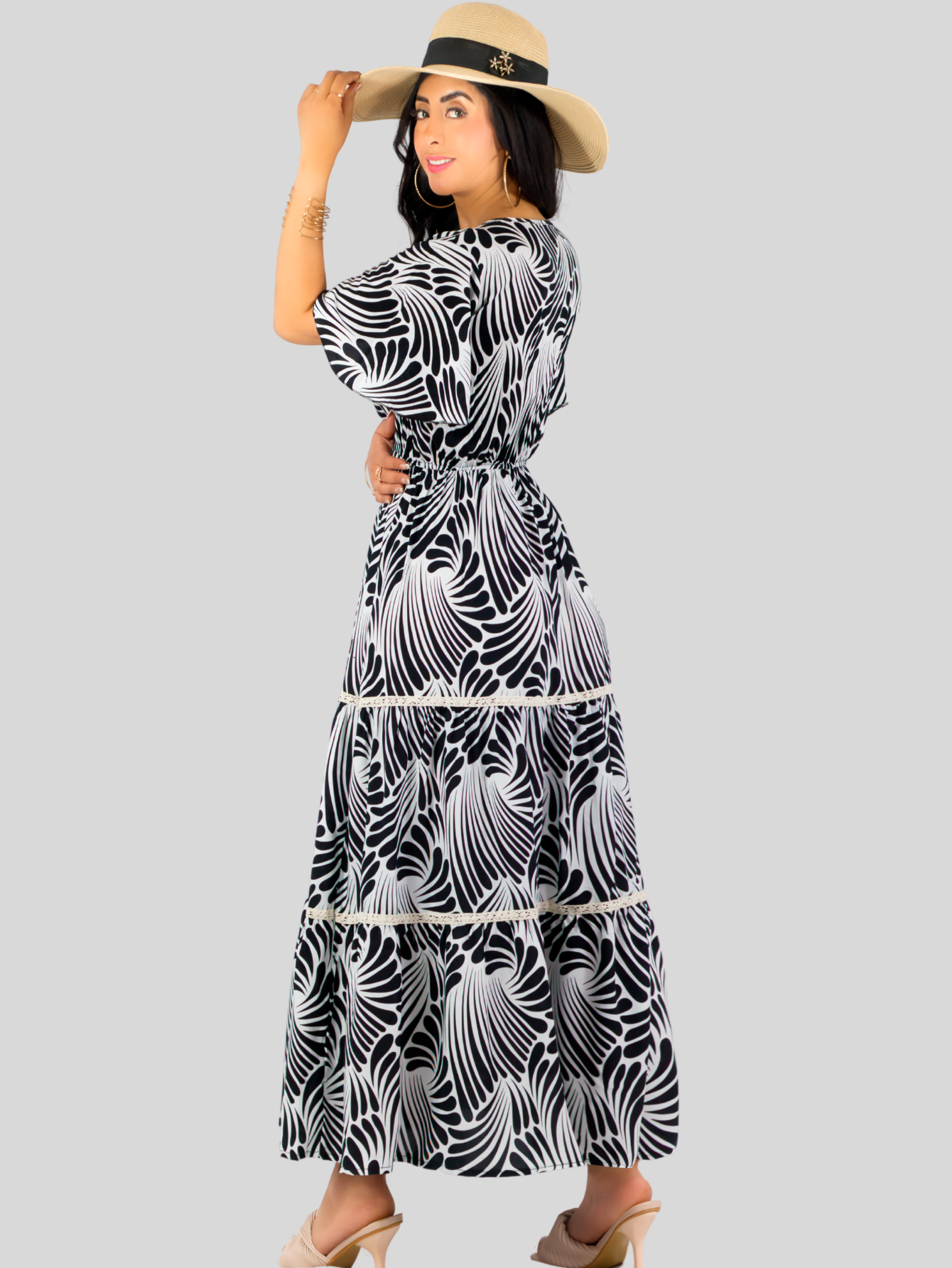 Foto 4 pulgar | Vestido Largo Casual Mujer Fresco Cómodo Ves-1018 Negro Primavera Verano