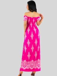 Foto 3 | Vestido Maxi Casual Mujer Largo Cómodo Ves-1024 Fucsia Estilo Boho