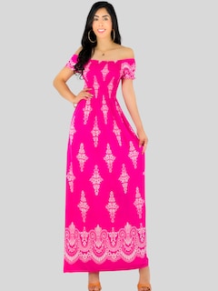 Foto 4 | Vestido Maxi Casual Mujer Largo Cómodo Ves-1024 Fucsia Estilo Boho