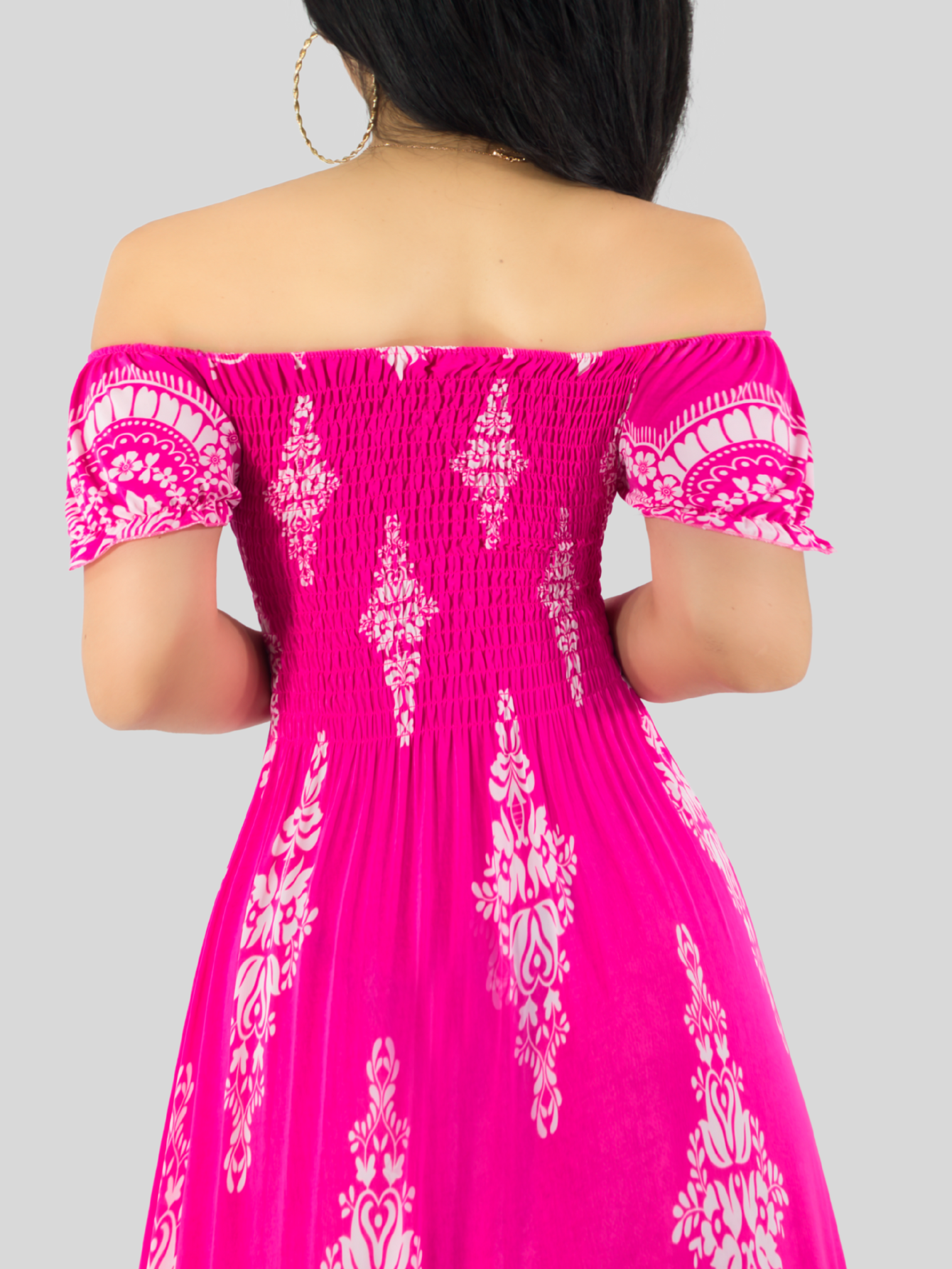 Foto 7 pulgar | Vestido Maxi Casual Mujer Largo Cómodo Ves-1024 Fucsia Estilo Boho