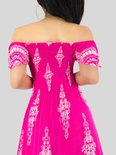 Foto 6 | Vestido Maxi Casual Mujer Largo Cómodo Ves-1024 Fucsia Estilo Boho