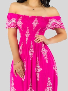 Foto 7 | Vestido Maxi Casual Mujer Largo Cómodo Ves-1024 Fucsia Estilo Boho