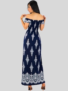 Foto 3 | Vestido Maxi Casual Mujer Largo Cómodo Ves-1024 Marino Estilo Boho