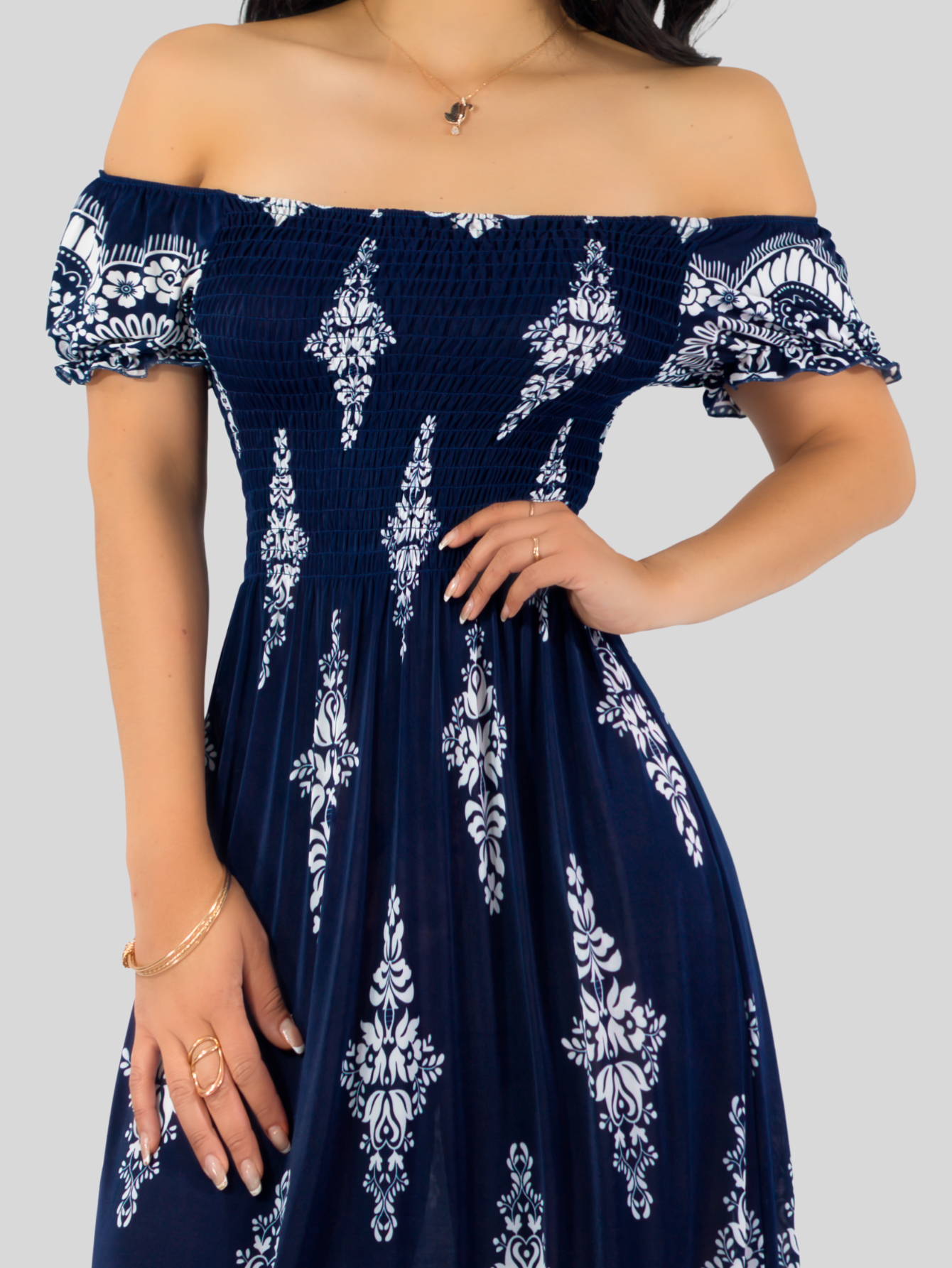 Foto 8 pulgar | Vestido Maxi Casual Mujer Largo Cómodo Ves-1024 Marino Estilo Boho