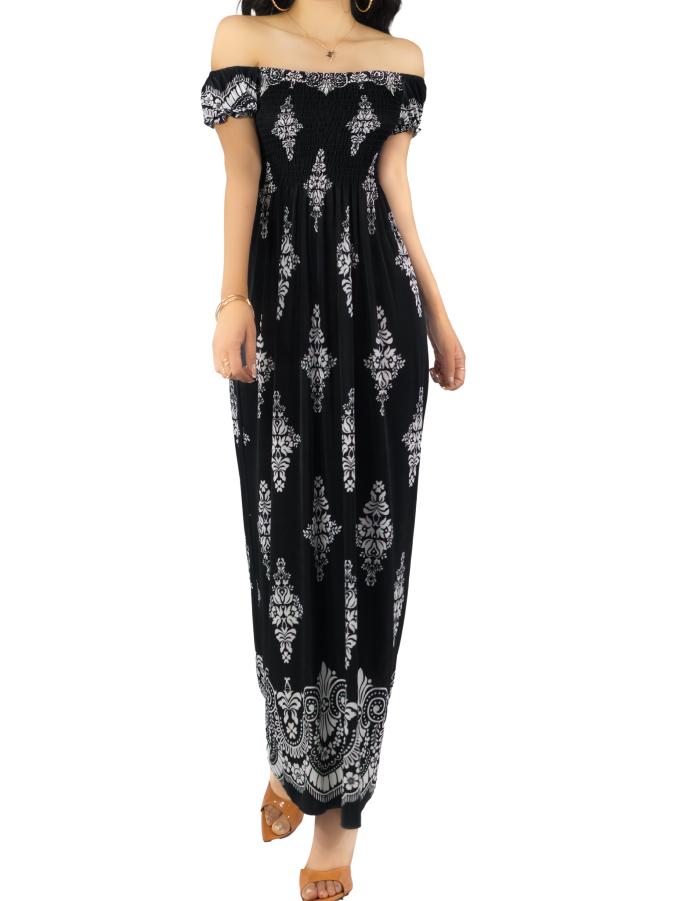 Foto 2 pulgar | Vestido Maxi Casual Mujer Largo Cómodo Ves-1024 Negro Estilo Boho