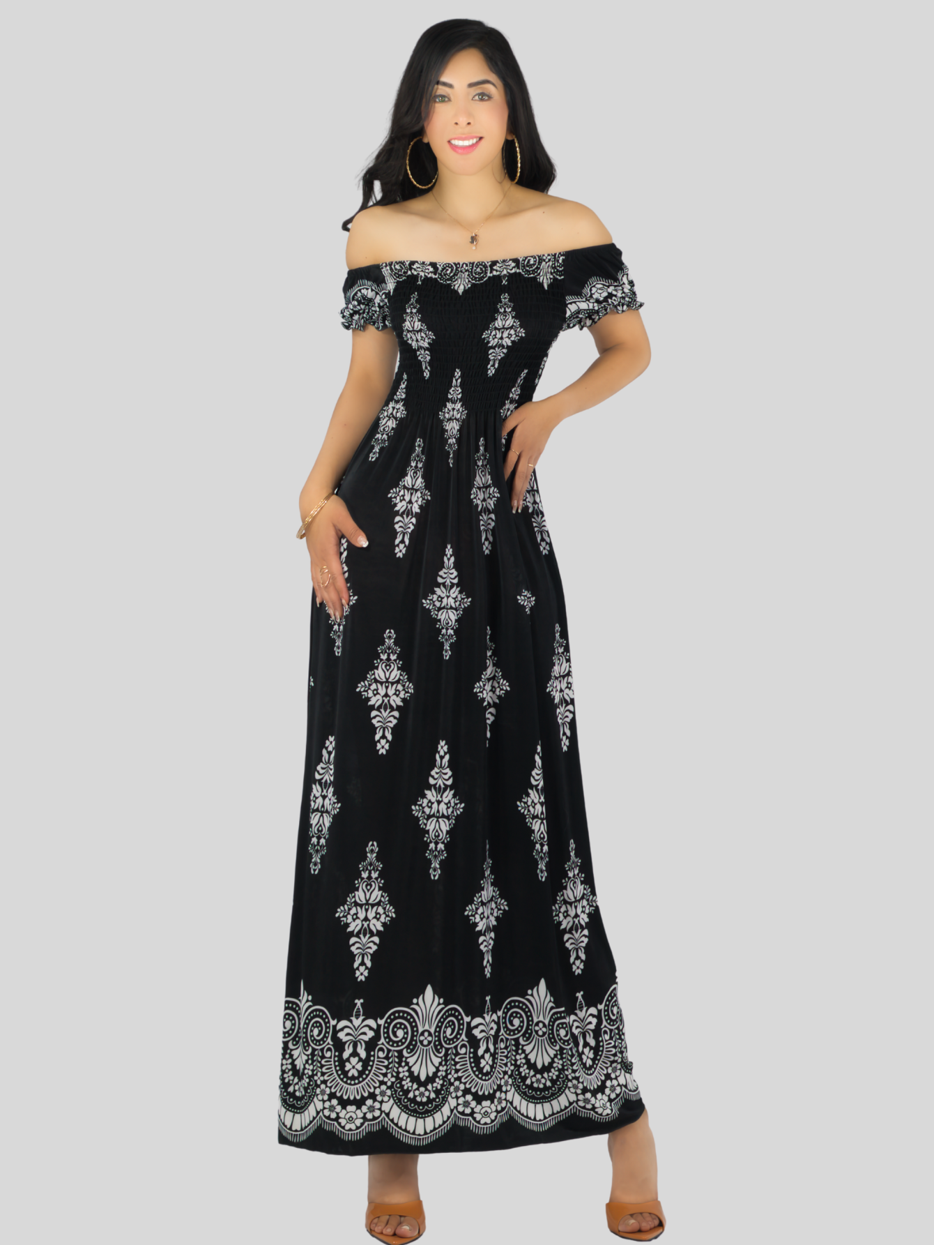 Foto 3 pulgar | Vestido Maxi Casual Mujer Largo Cómodo Ves-1024 Negro Estilo Boho
