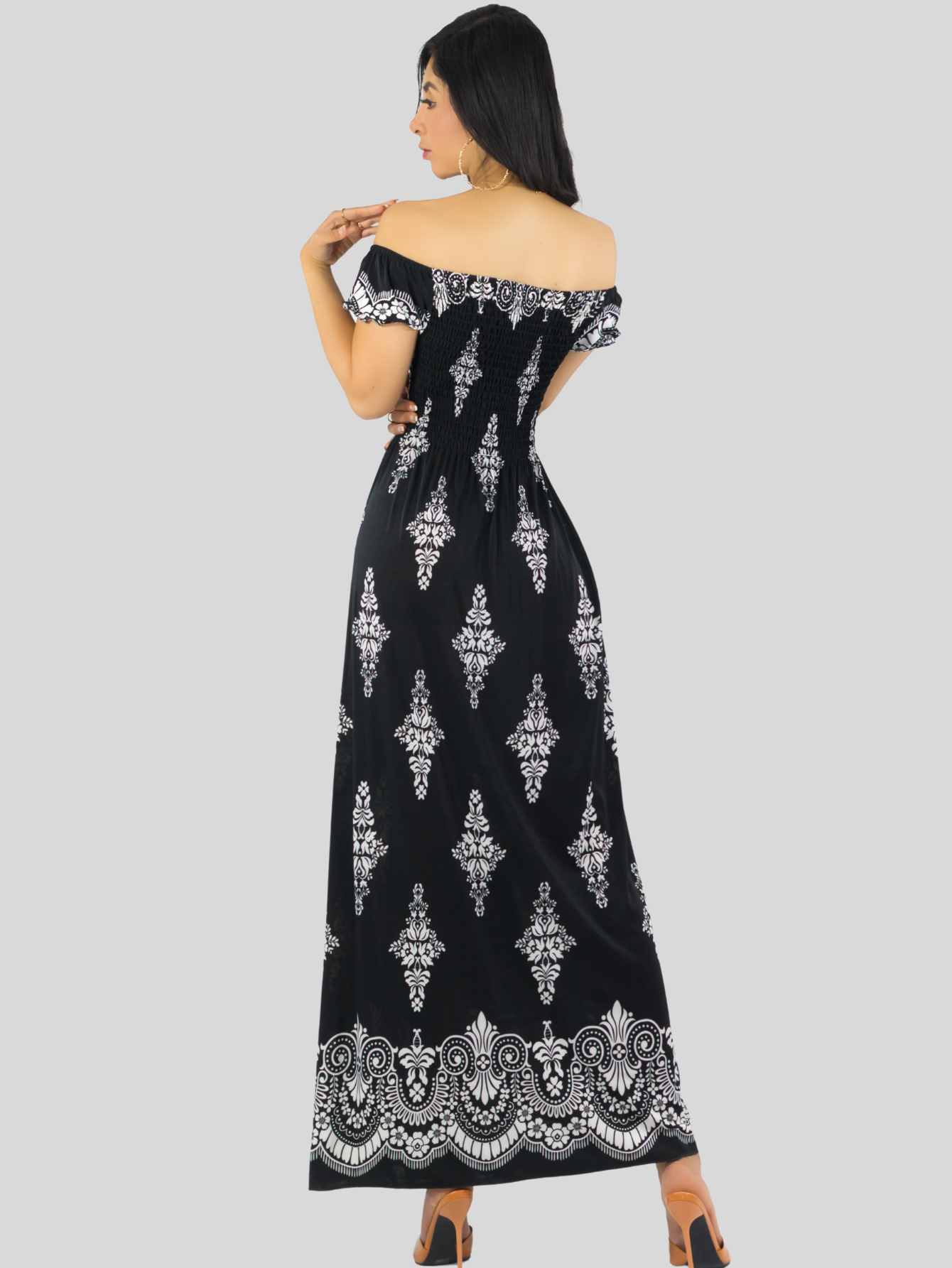 Foto 4 pulgar | Vestido Maxi Casual Mujer Largo Cómodo Ves-1024 Negro Estilo Boho