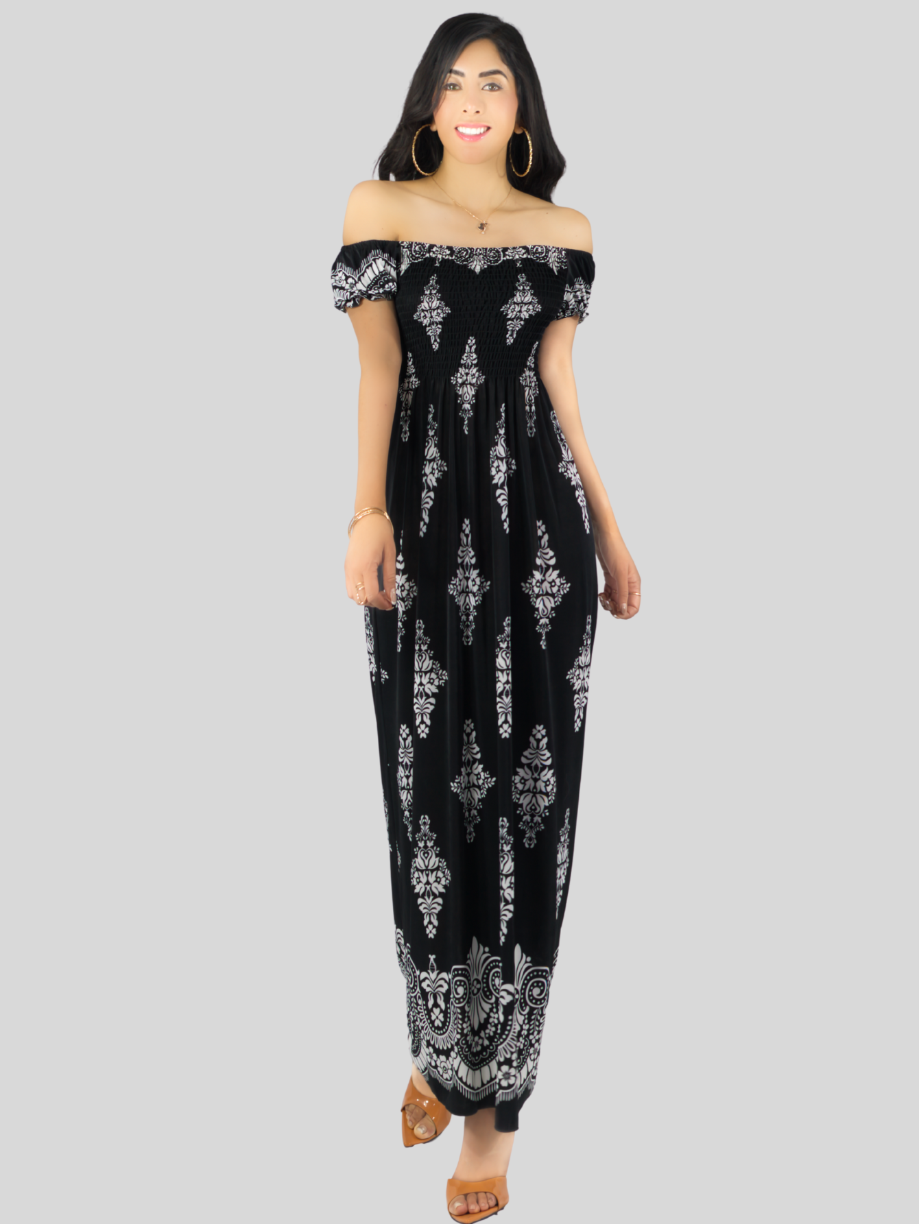 Foto 5 pulgar | Vestido Maxi Casual Mujer Largo Cómodo Ves-1024 Negro Estilo Boho