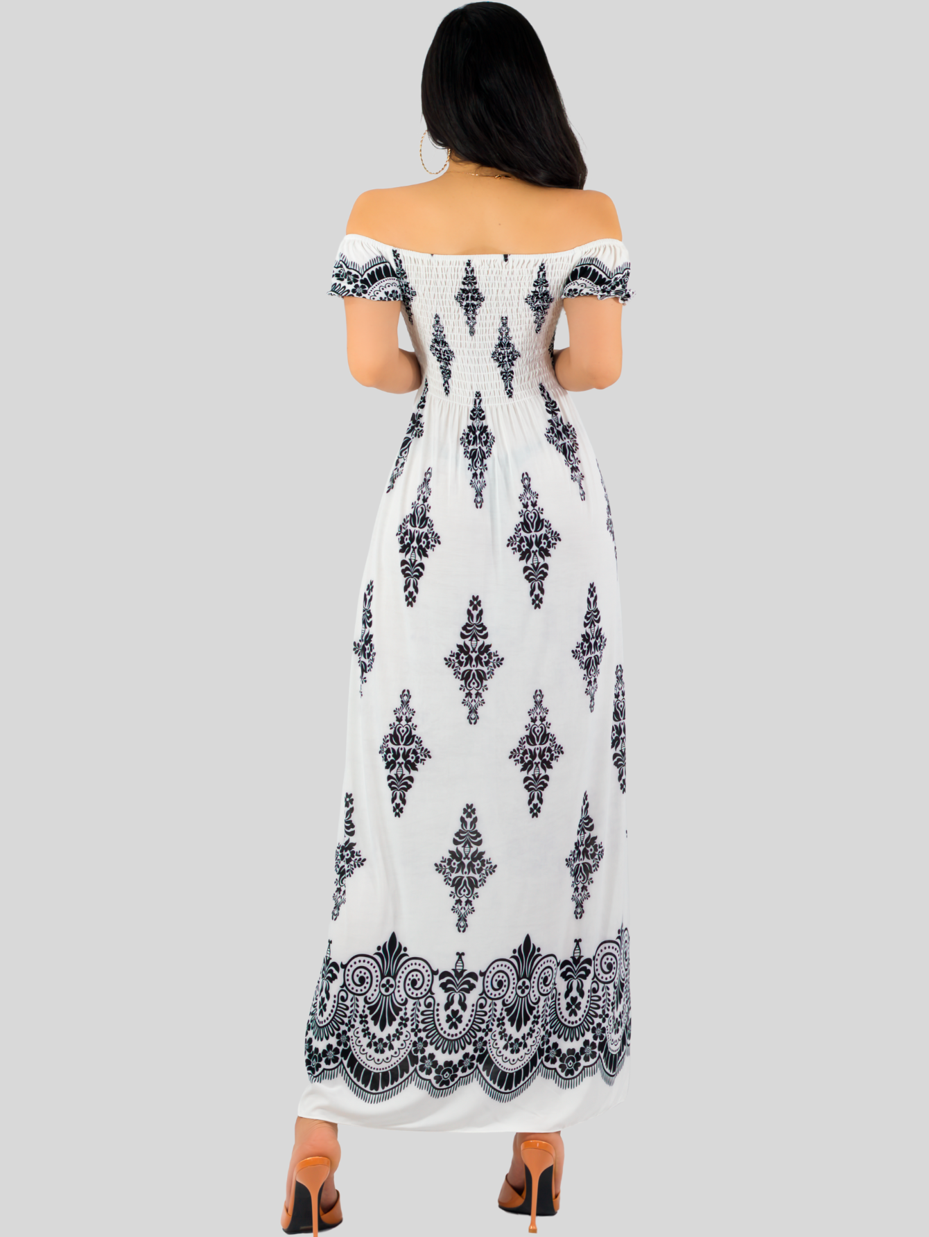 Foto 4 pulgar | Vestido Maxi Casual Mujer Largo Cómodo Ves-1024 Blanco Estilo Boho